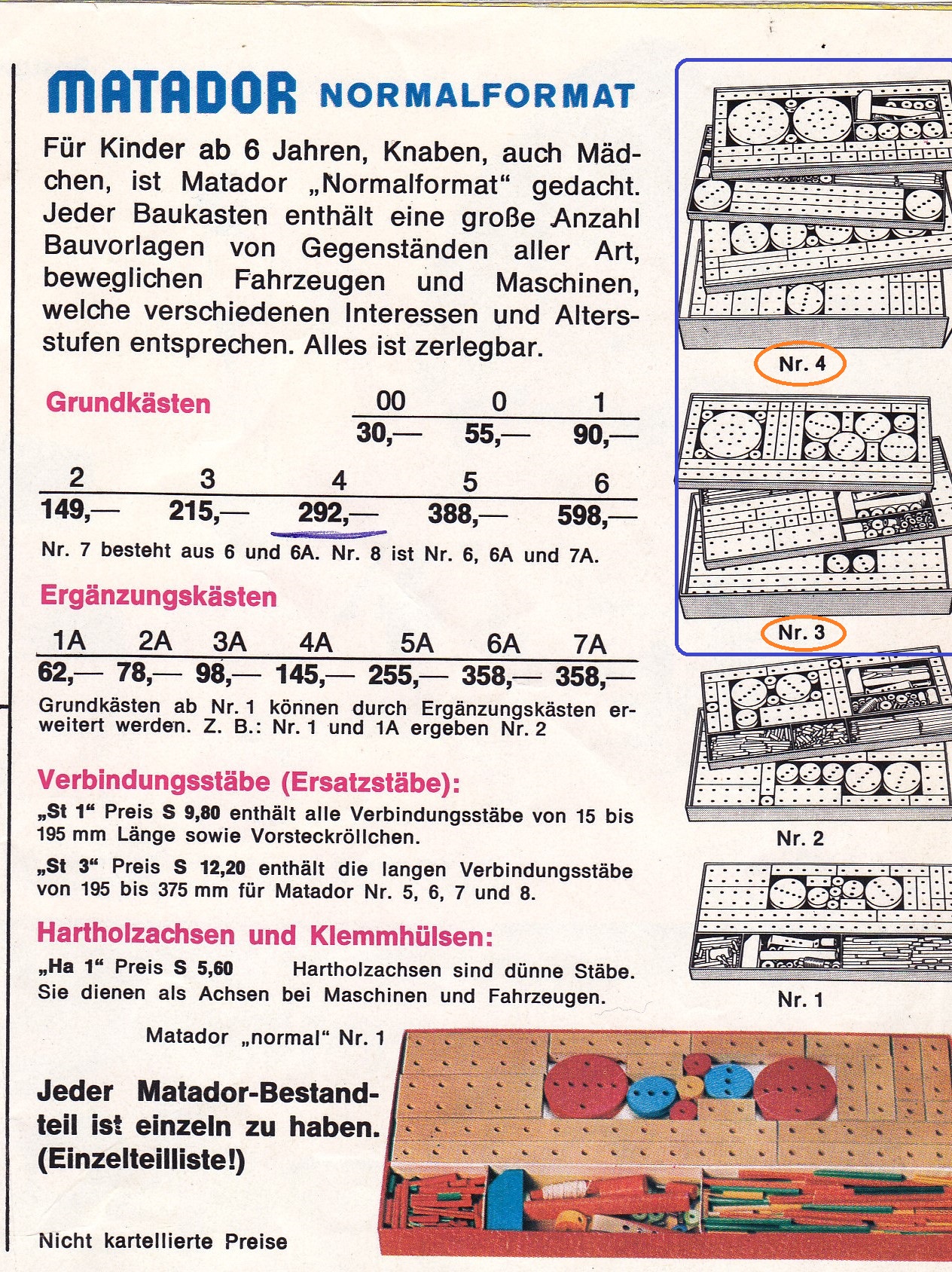 Auszug aus Prospekt 1971