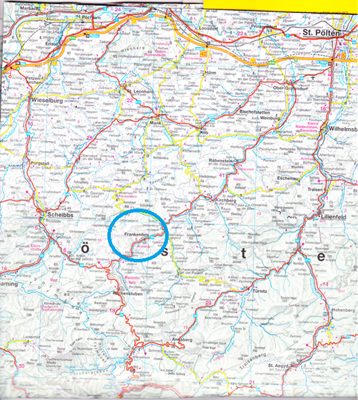 Kartenausschnitt mit Frankenfels